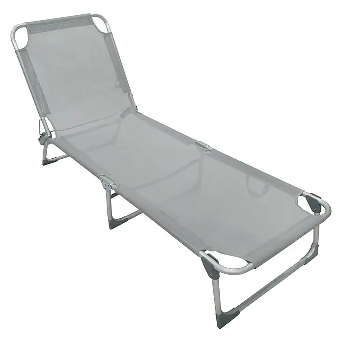 Tumbona Graciela - An x Pr x Al: 59 x 186 x 75 cm, Gris, Respaldo regulable