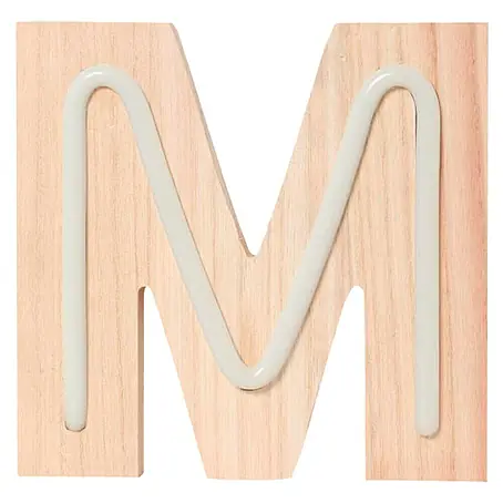 Letra LED neón de madera
