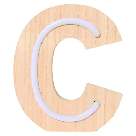 Letra LED neón de madera