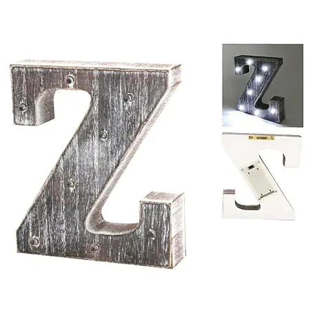 Letra LED de madera