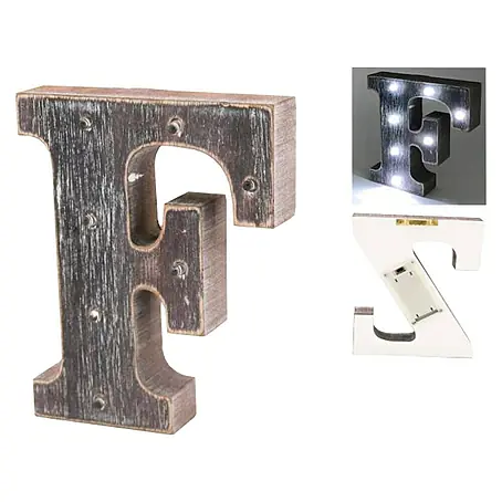 Letra LED de madera