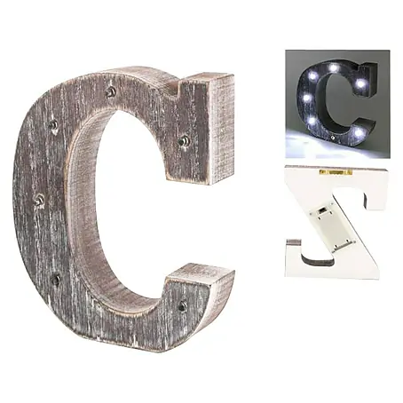 Letra LED de madera