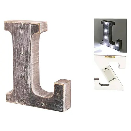 Letra LED de madera