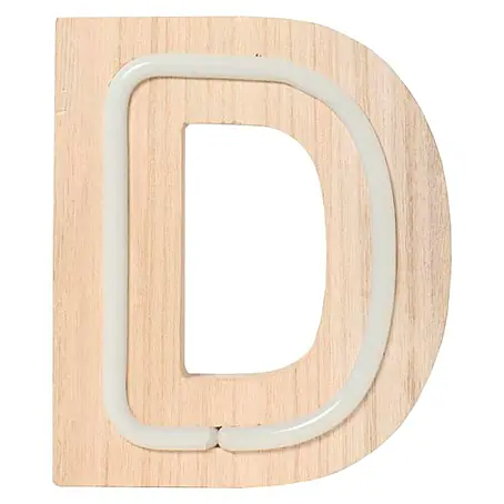 Letra LED neón de madera