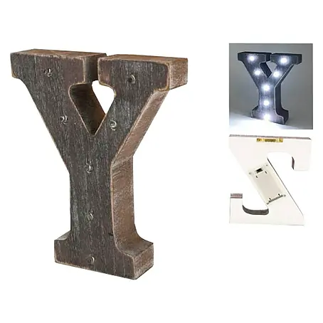 Letra LED de madera