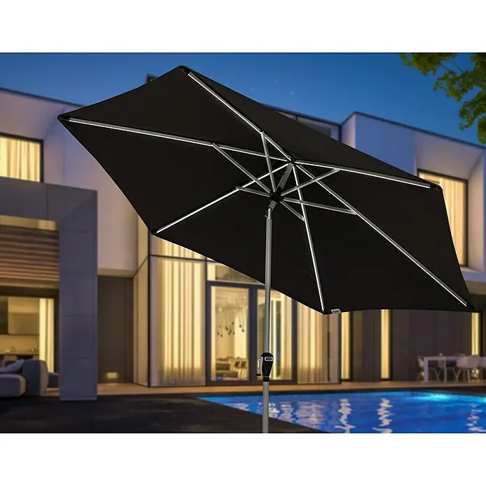 Doppler Active LED-Sonnenschirm Auto Tilt - Anthrazit, Durchmesser: 300 cm - Stimmungsaufnahme