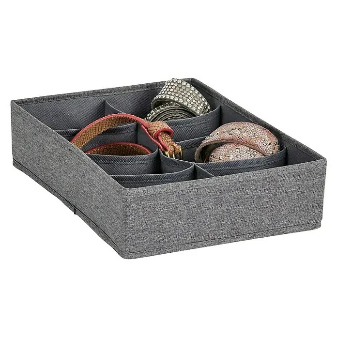 Wäschesortierer Canvas Premium - L x B x H: 32 x 24 x 8 cm, Anzahl Fächer: 8 Stk., Vlies, Grau - Ansicht von oben