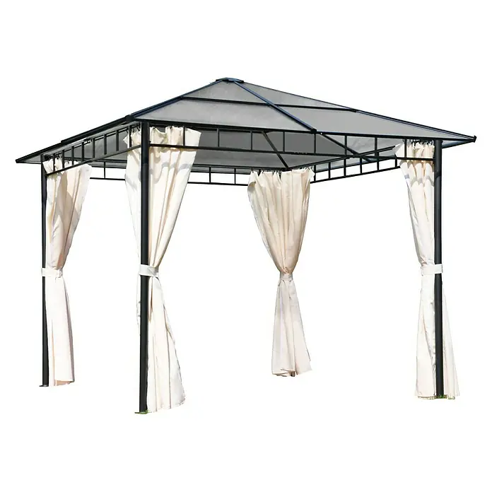 Leco Pavillon Profi Light - L x B: 300 x 300 cm, Graubraun, Anthrazit