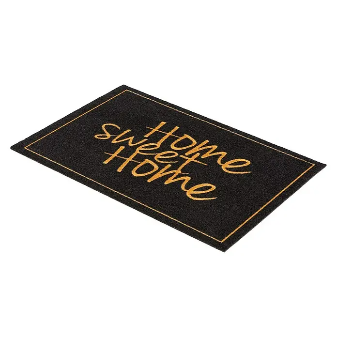 Astra Homelike Sauberlaufmatte Home Sweet Home - Schwarz/Gold, 40 x 60 cm, 100 % Polyamid - Rechte Seitenansicht