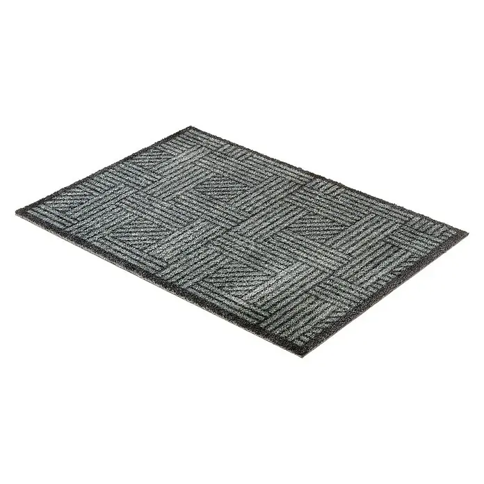 SCHÖNER WOHNEN-Kollektion Sauberlaufmatte Streifengitter - Grau/Anthrazit, 100 x 67 cm, 100 % Polyamid - Rechte Seitenansicht