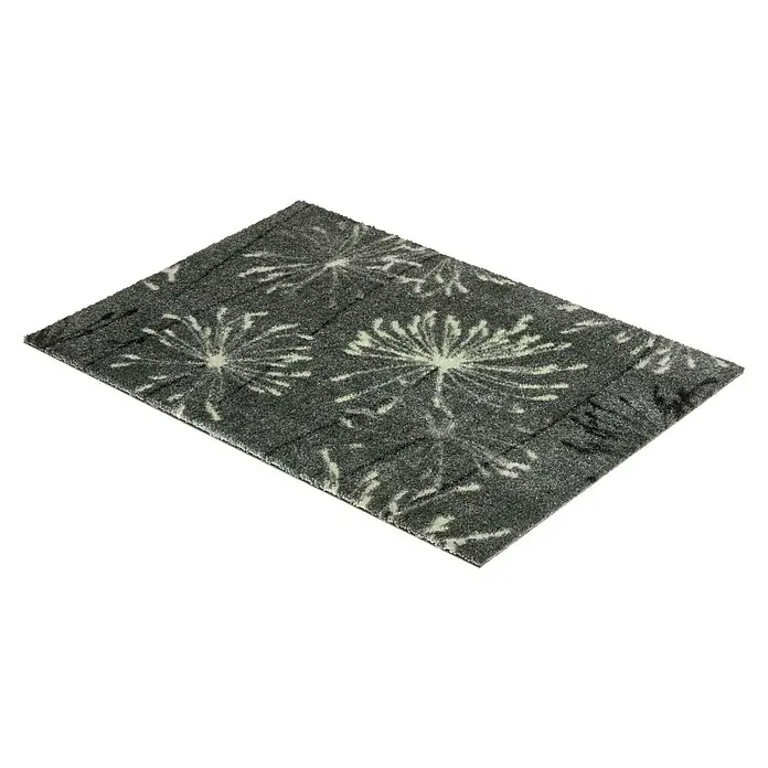 SCHÖNER WOHNEN-Kollektion Sauberlaufmatte Pusteblume - Grau/Mint, 50 x 70 cm, 100 % Polyamid - Rechte Seitenansicht