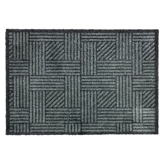 SCHÖNER WOHNEN-Kollektion Sauberlaufmatte Streifengitter - Grau/Anthrazit, 50 x 70 cm, 100 % Polyamid - Ansicht von oben