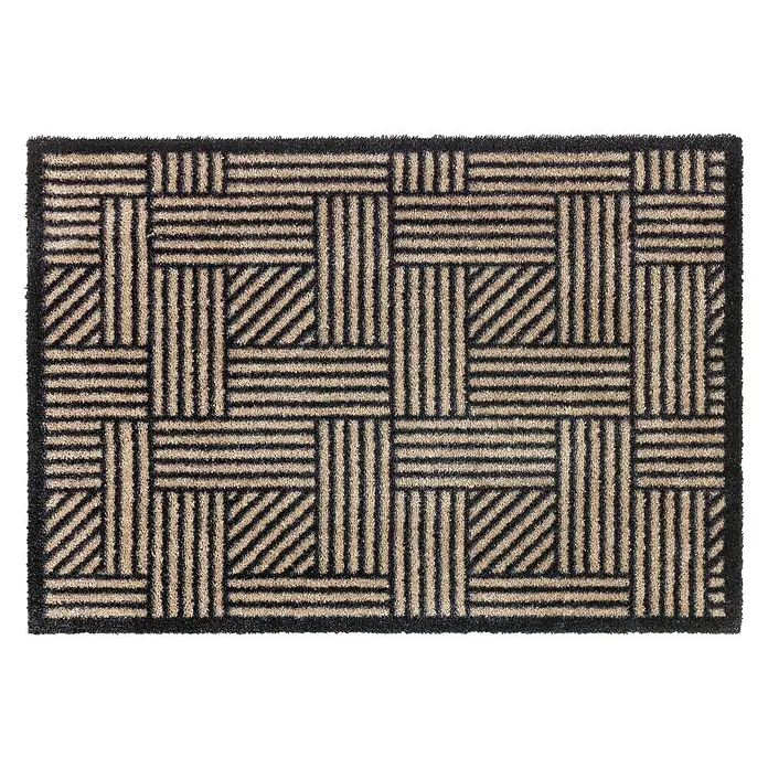 SCHÖNER WOHNEN-Kollektion Sauberlaufmatte Streifengitter - Braun/Anthrazit, 50 x 70 cm, 100 % Polyamid - Ansicht von oben