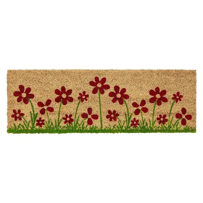 Astra Coco Kokosfußmatte Style - Blumenwiese, Bunt, 25 x 75 cm, 100 % Kokos - Ansicht von oben