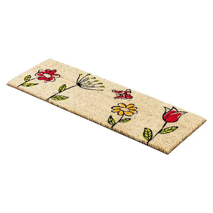 Astra Coco Kokosfußmatte Style - Blumen, Bunt, 25 x 75 cm, 100 % Kokos - Rechte Seitenansicht