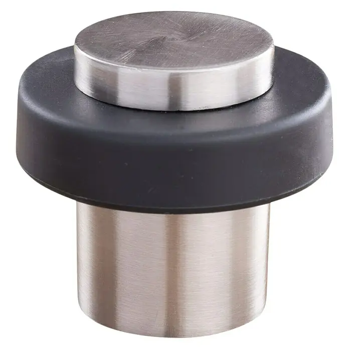 Türstopper Inox 40x40 mm - Ø x H: 40 x 40 mm, Montageart: Schrauben, Silber/Schwarz - Rechte Seitenansicht