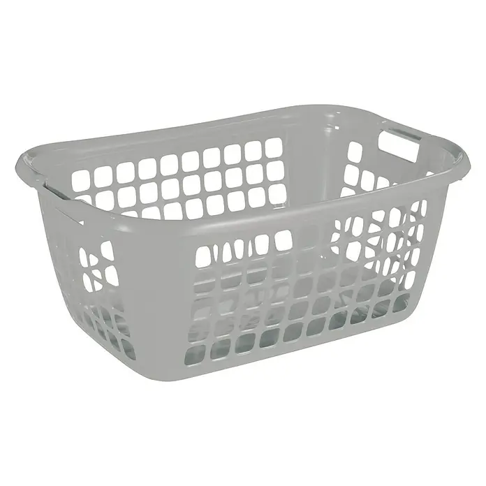 Sunware Wäschekorb Basic - L x B x H: 65 x 45 x 27 cm, Silber - Rechte Seitenansicht