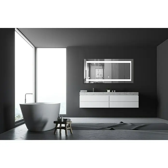 DSK LED-Lichtspiegel Silver Futura - 140 x 70 cm, Sensorschalter - Stimmungsaufnahme