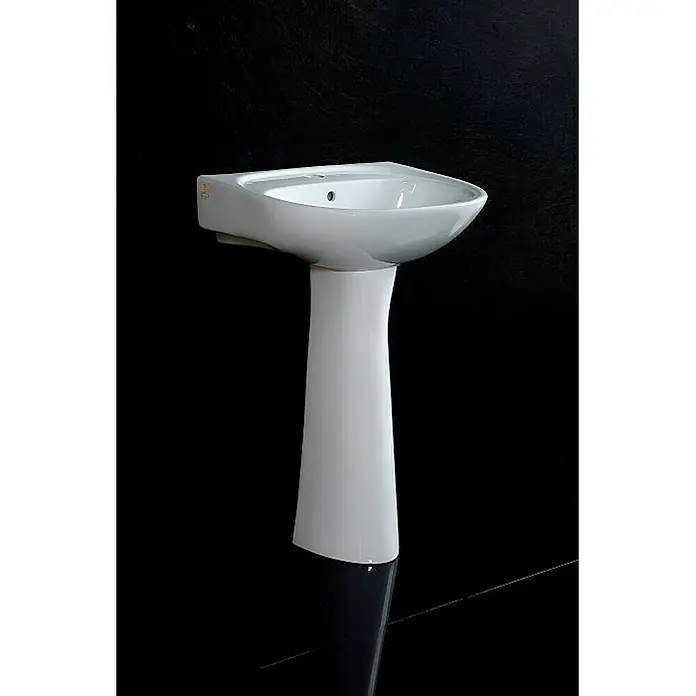 Lavabo Bahia - 55 x 46,5 cm, Orificios para grifo: Medio, Con desbordamiento, Blanco