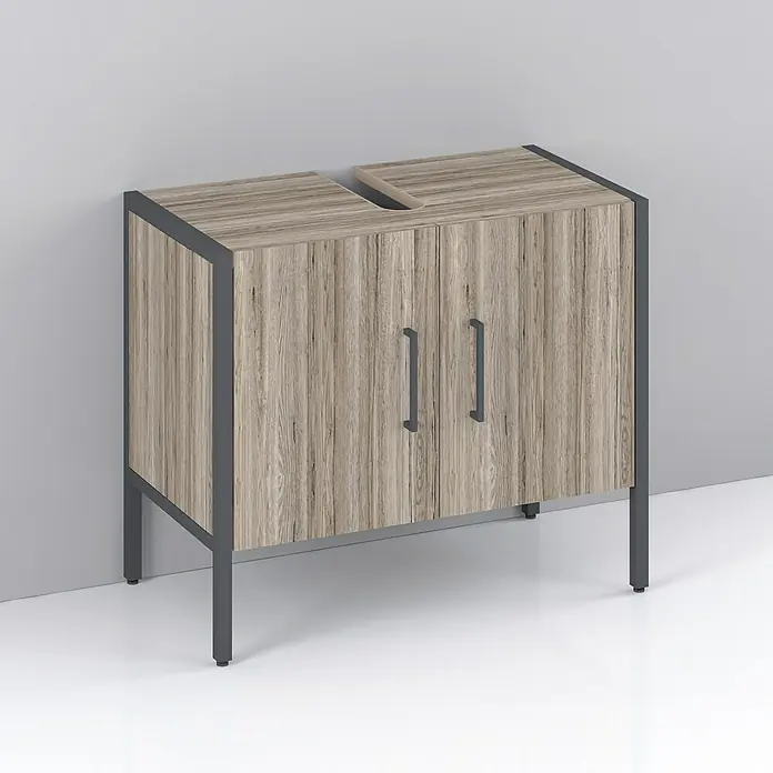 Riva Waschtischunterschrank Metal - 66,2 x 36 x 56 cm, Sanremo Rustico, Matt - Vorderansicht