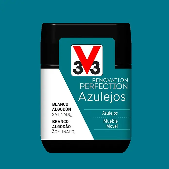 V33 Esmalte para azulejos Renovation Perfection - Azul profundo, 75 ml, Satinado