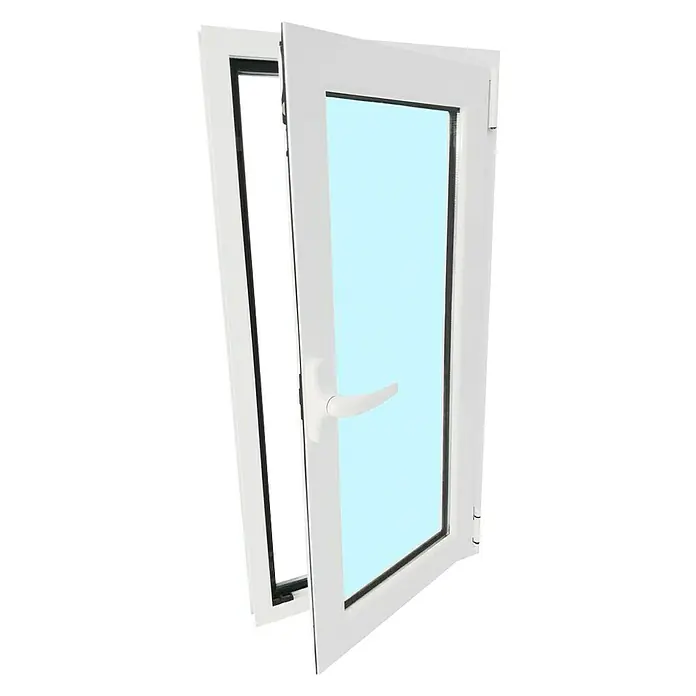 Solid Elements Ventana de aluminio Practicable Oscilobatiente - 50 x 100 cm, Izquierda, Blanco, Sin persiana