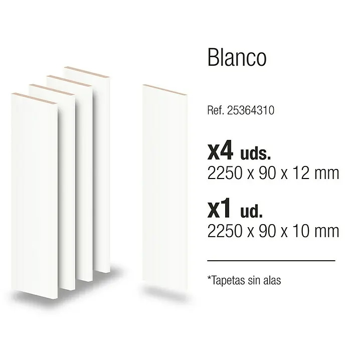 PortStylo Tapeta Blanca - 90 x 12 mm, Blanco, 5 ud.