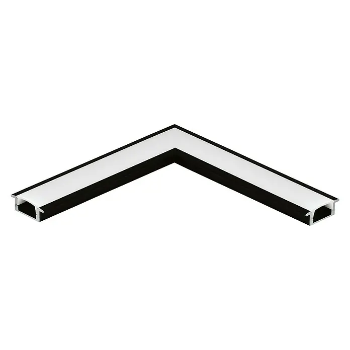 Eglo Eckverbinder Recessed Profile 1 - 11 x 3,8 x 14,5 cm, Schwarz, Aluminium - Vorderansicht