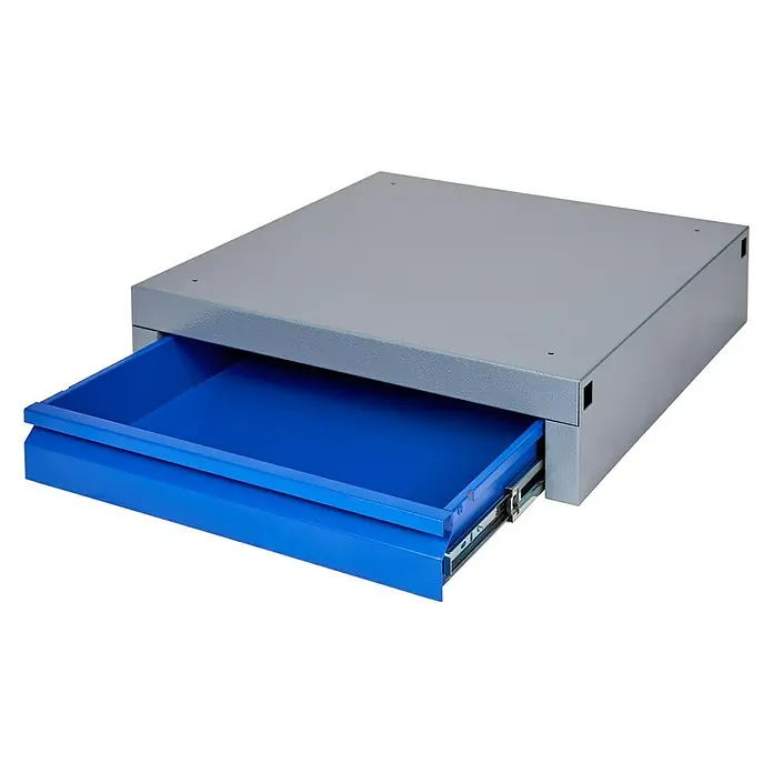 Küpper Profi Modul System Schublade Unterbau - L x B x H: 51,5 x 45,3 x 7 cm, Grau - Linke Seitenansicht