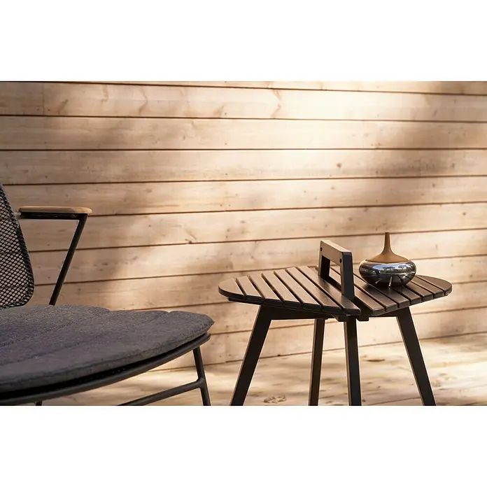 Sensum Falun Vrtni drveni stolić - D x Š x V: 56 x 56 x 45 cm, Eukaliptus, Crne boje