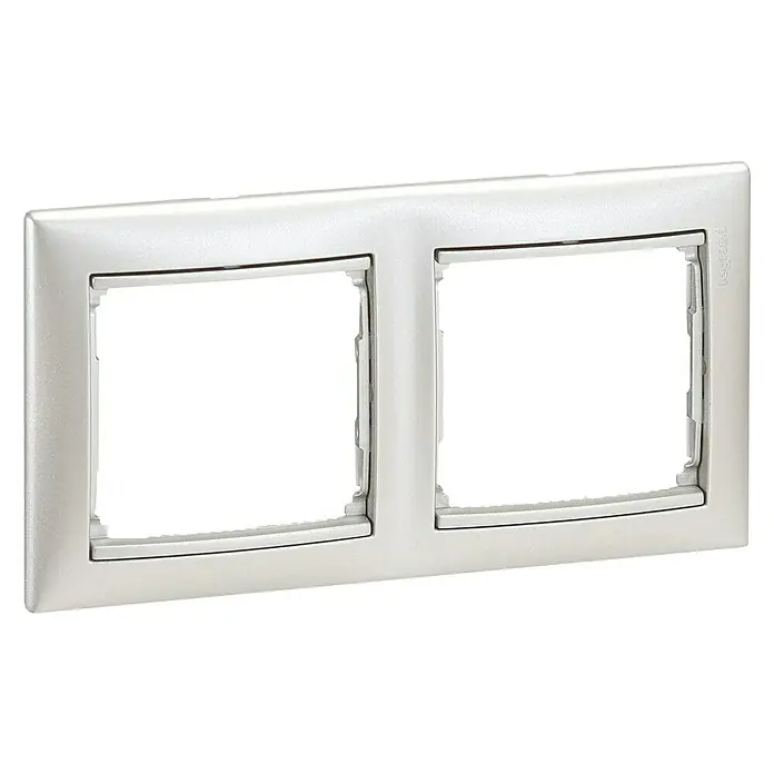 Legrand Abdeckrahmen Valena - Aluminium, 2-fach, Kunststoff, Unterputz