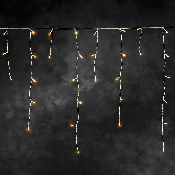 Konstsmide Led-lichtgordijn - Buiten, 200 lampen, Lengte: 0,75 m, Barnsteen - Vooraanzicht
