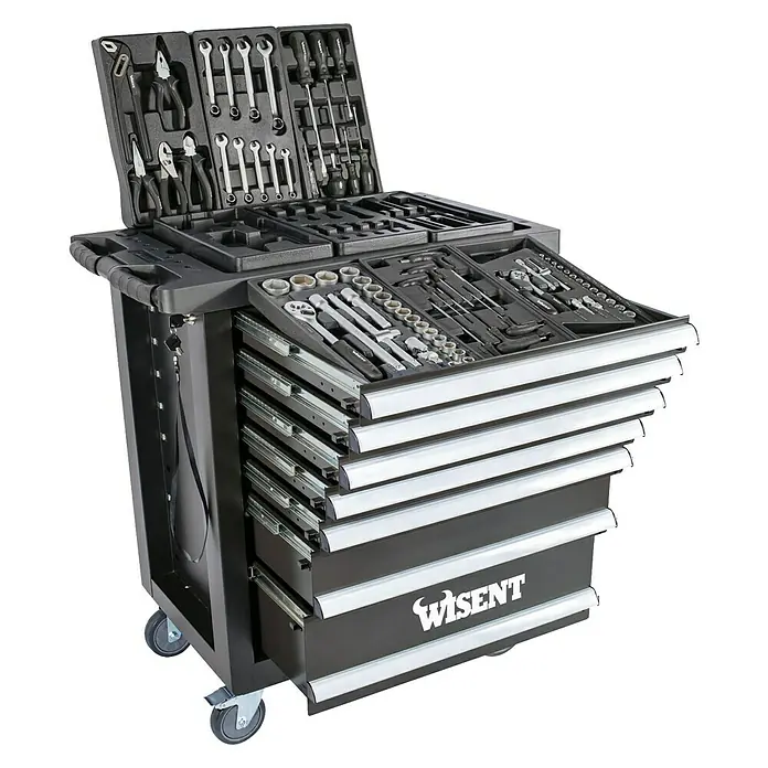 Wisent Werkplaatswagen WW 5000 - l x b x h: 77,5 x 47 x 97,5 cm, Met gereedschap, Aantal schuifladen: 7 st.