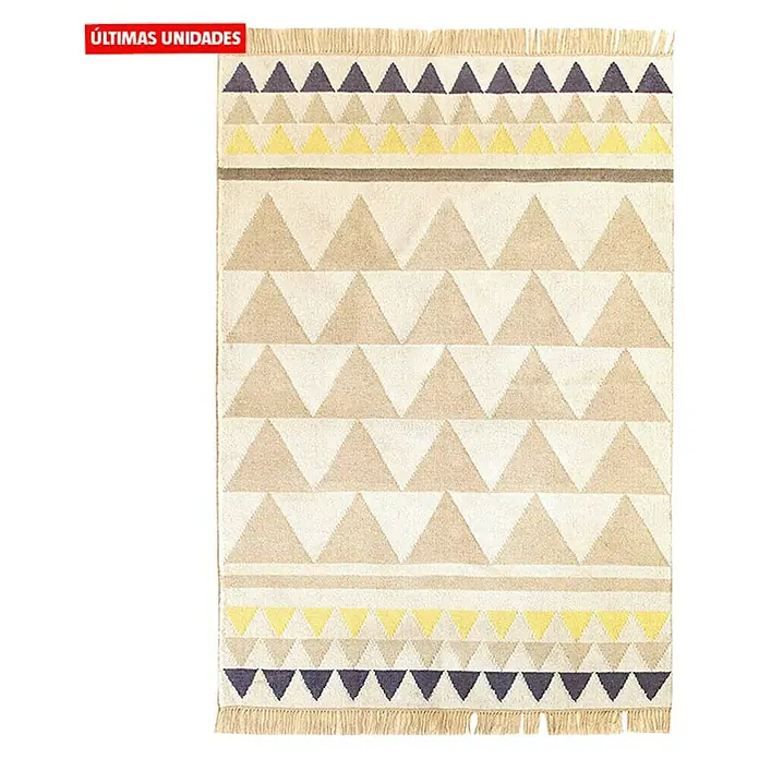 Alfombra Kilim geométrico - Marrón, 180 x 120 cm, Acrílico