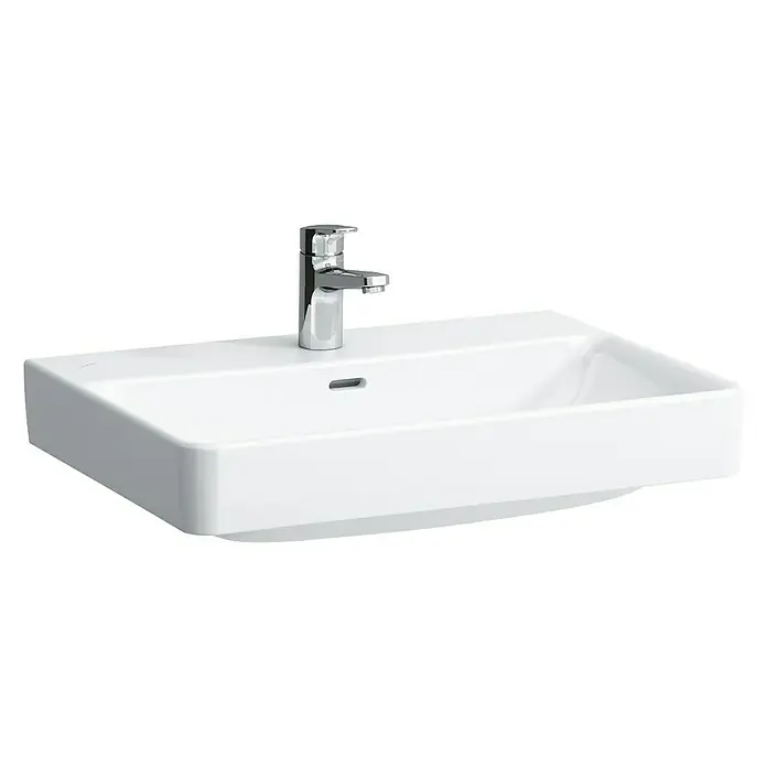 Laufen Pro Waschtisch S - 65 x 46,5 cm, Ohne Spezialglasur, Hahnloch: Mitte, Mit Überlauf, Weiß - Rechte Seitenansicht