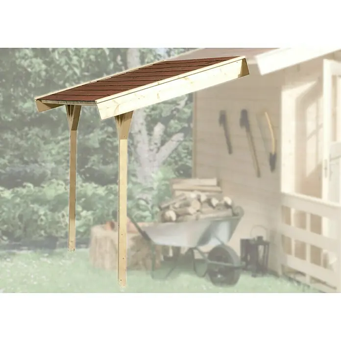 Weka Set bočnog krova za vrtnu kućicu - Namijenjeno za: Weka vrtna kućica od D: 300 cm, Debljina zida 28/45 mm - Živopisni prikaz