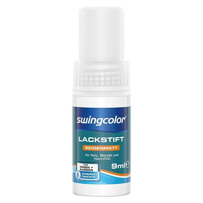 swingcolor Buntlack Acryl Lackstift - Weiß, 9 ml, Seidenmatt - Vorderansicht