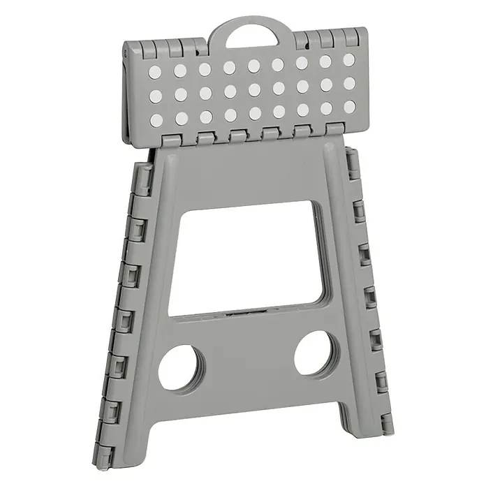 Zeller Present Klapphocker - L x B x H: 37 x 30 x 32 cm, Belastbarkeit: 150 kg, Kunststoff, Grau - Linke Seitenansicht
