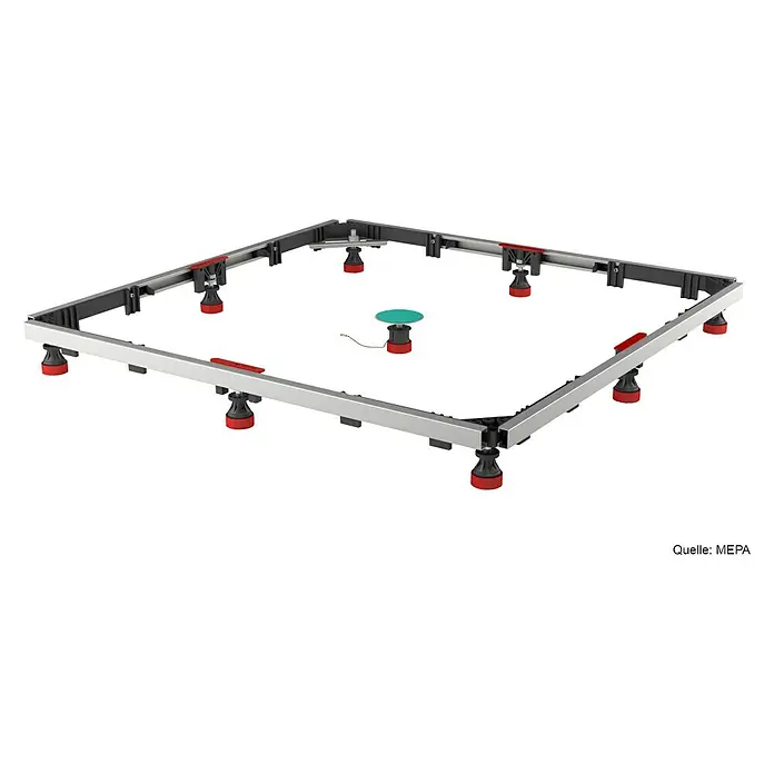 Mepa Duschwannen-Fußrahmen SF Universal - Wannengröße bis 120 x 120 cm - Vorderansicht