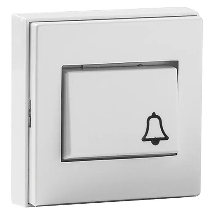 Famatel Pulsador de timbre superficie - Plástico, Blanco