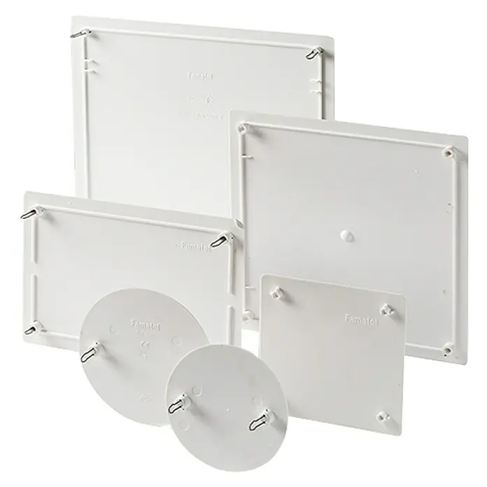 Famatel Tapa para caja de empotrar con garras - An x L: 13 x 20 cm, Blanco, Inserción
