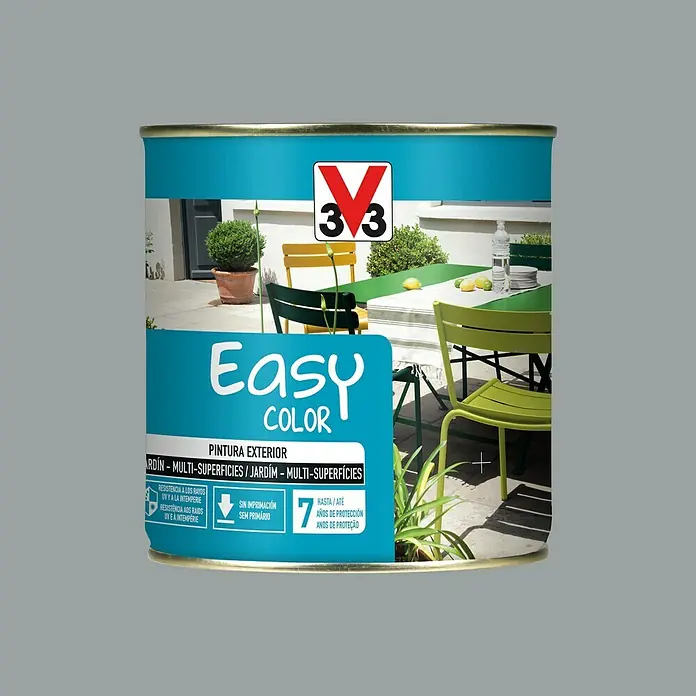 V33 Esmalte de color Easy color - Gris piedra, 500 ml, Satinado