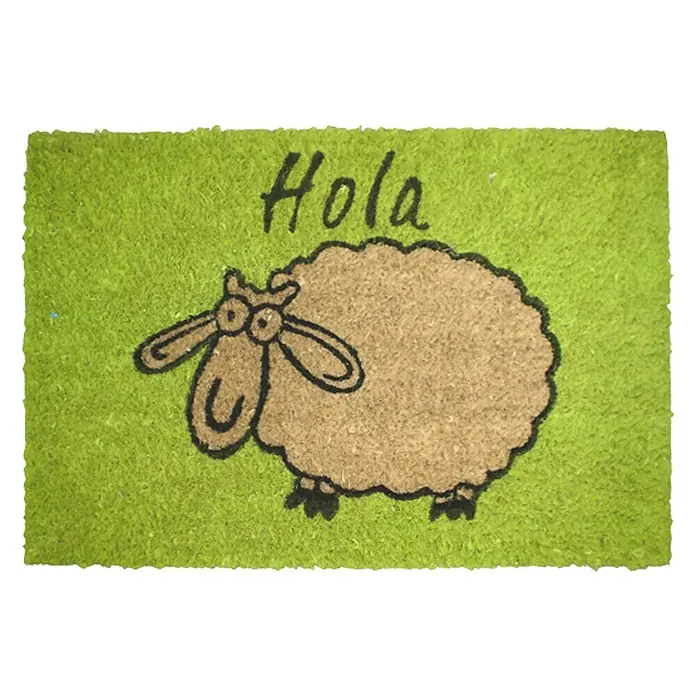 Felpudo de coco Oveja - Fibra de coco natural y PVC, 60 x 40 cm