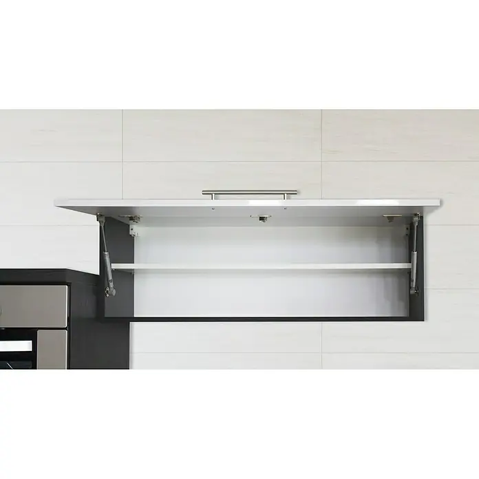 Respekta Premium Küchenzeile RP220EWCBO - Breite: 220 cm, Mit Elektrogeräten, Weiß Hochglanz