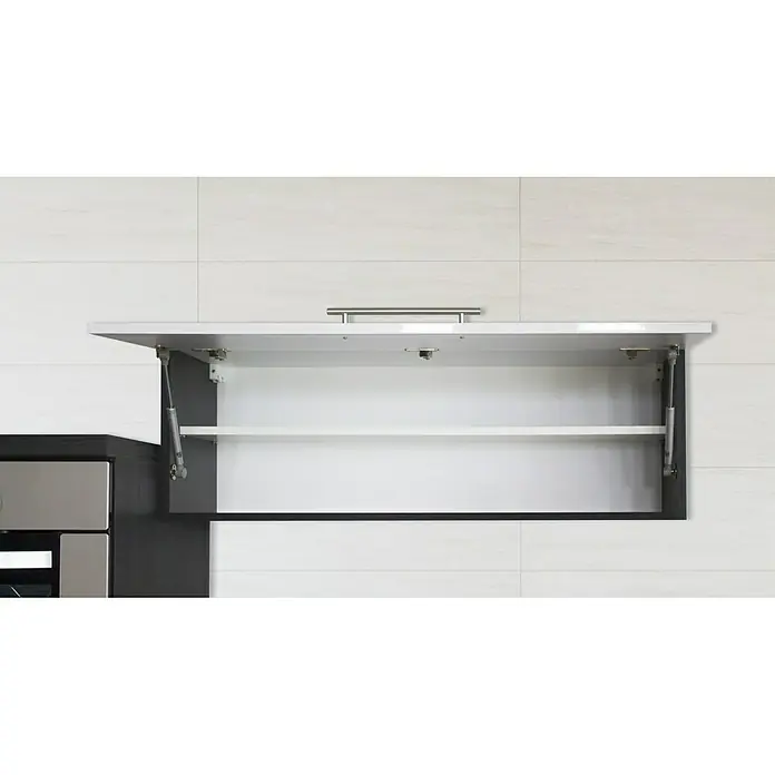 Respekta Premium Küchenzeile RP210EWCBO - Breite: 210 cm, Mit Elektrogeräten, Weiß Hochglanz