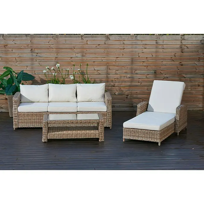 Sofá de conjunto 3 plazas Gotland - Ancho: 80 cm, Arena