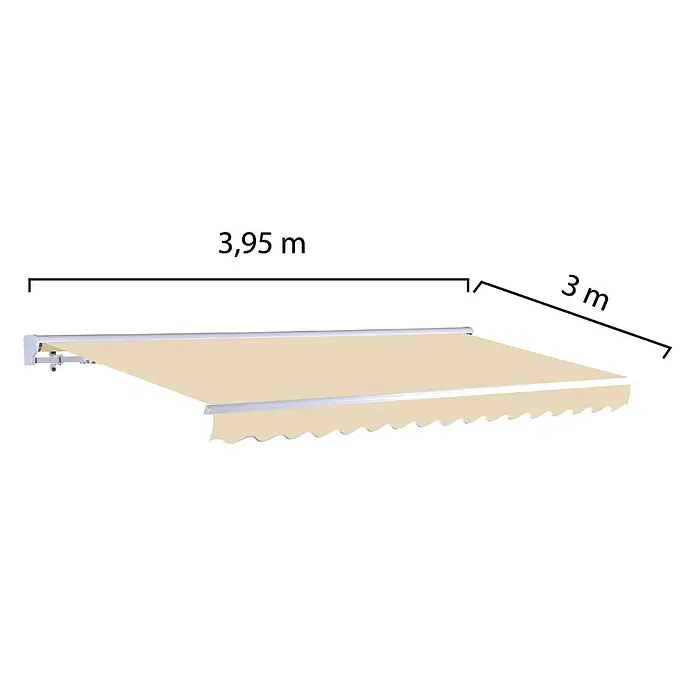SmartSun Toldo con motor Vivant - Beige arena, Ancho: 4 m, Caída: 3 m