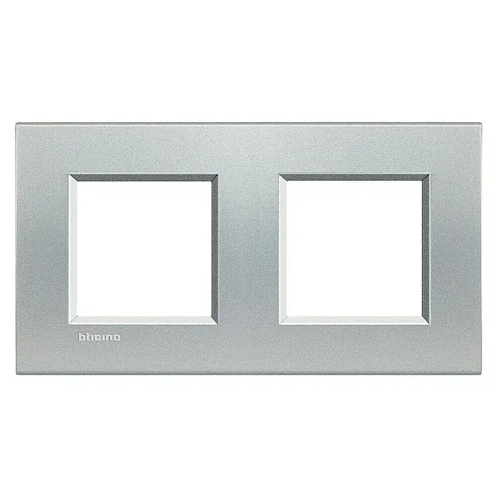 Bticino Living Light Marco - Plateado, x 2, Plástico, Montaje en la pared
