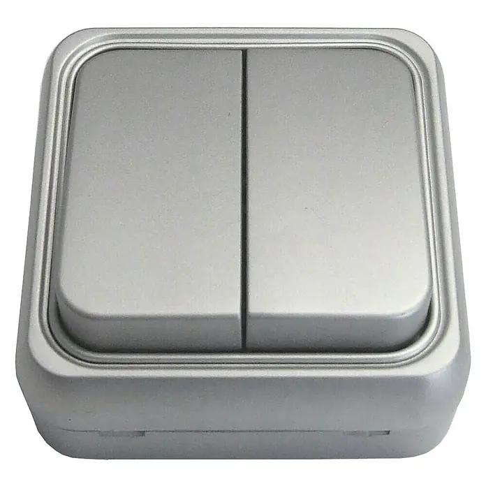Fontini BF-18 Interruptor/Conmutador doble - Aluminio, Plástico, Montaje en la pared