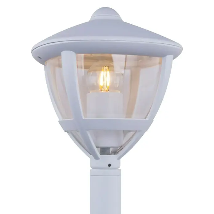 Globo Sobremuro exterior - 1 luz, Blanco mate, Claro, Potencia máx.: 40 W, IP44, Altura: 50 cm